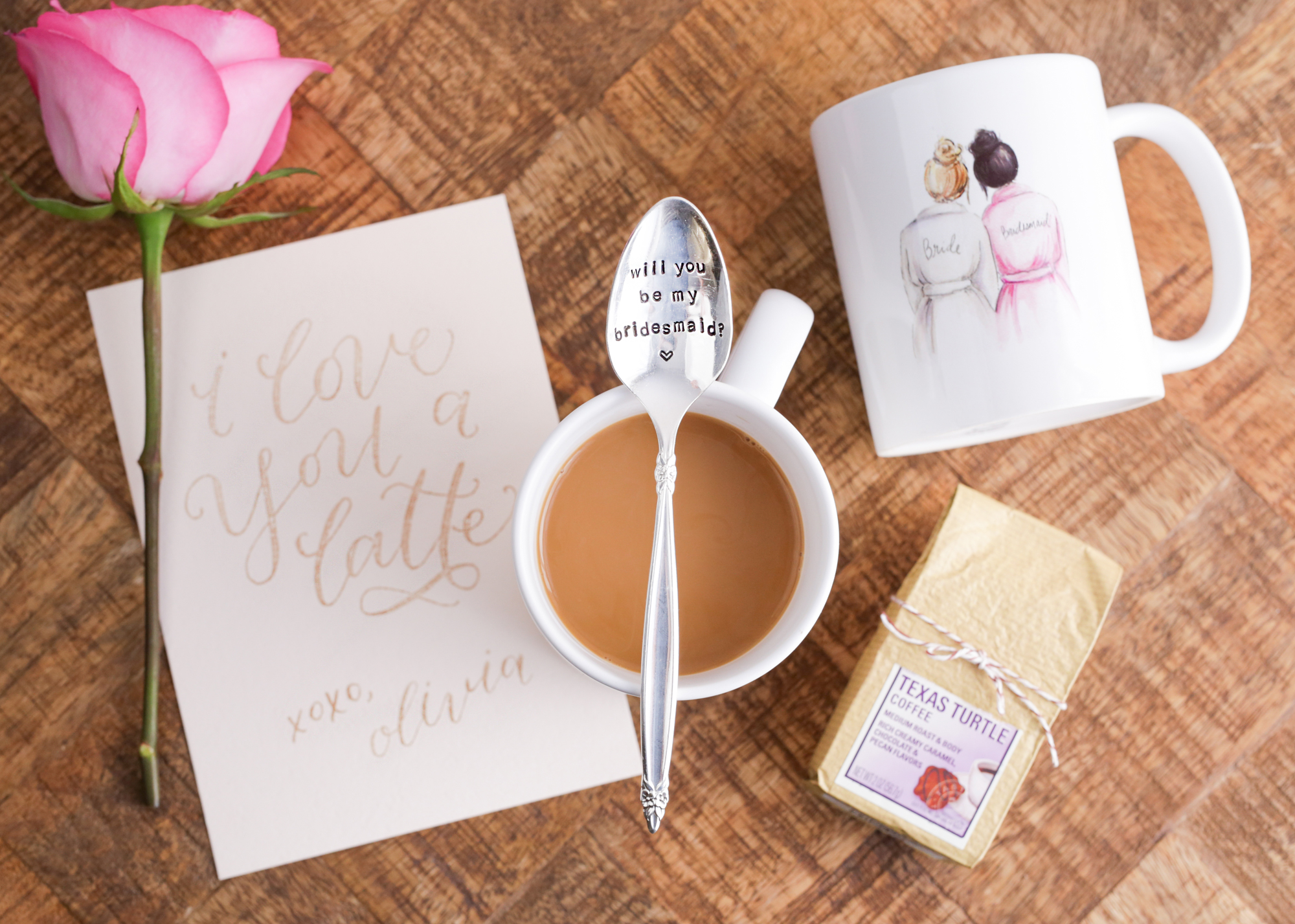 LivvyLand / Bridal Party Gift Idea livvyland-style-me-pretty-for-such-a-time-designs-stamped-spoon-april-heather-art-bridesmaid-coffee-mug-bridal-party-asking-idea-4