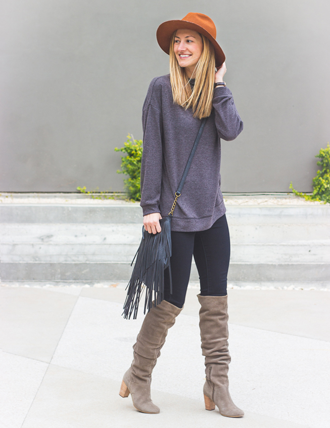 charcoal sweater & OTK boots / LivvyLand livvyland-blog-olivia-watson-south-congress-hotel-charcoal-grey-sweater-turtle-neck-seychelles-over-the-knee-larimar-boots-austin-texas-fashion-blogger-6