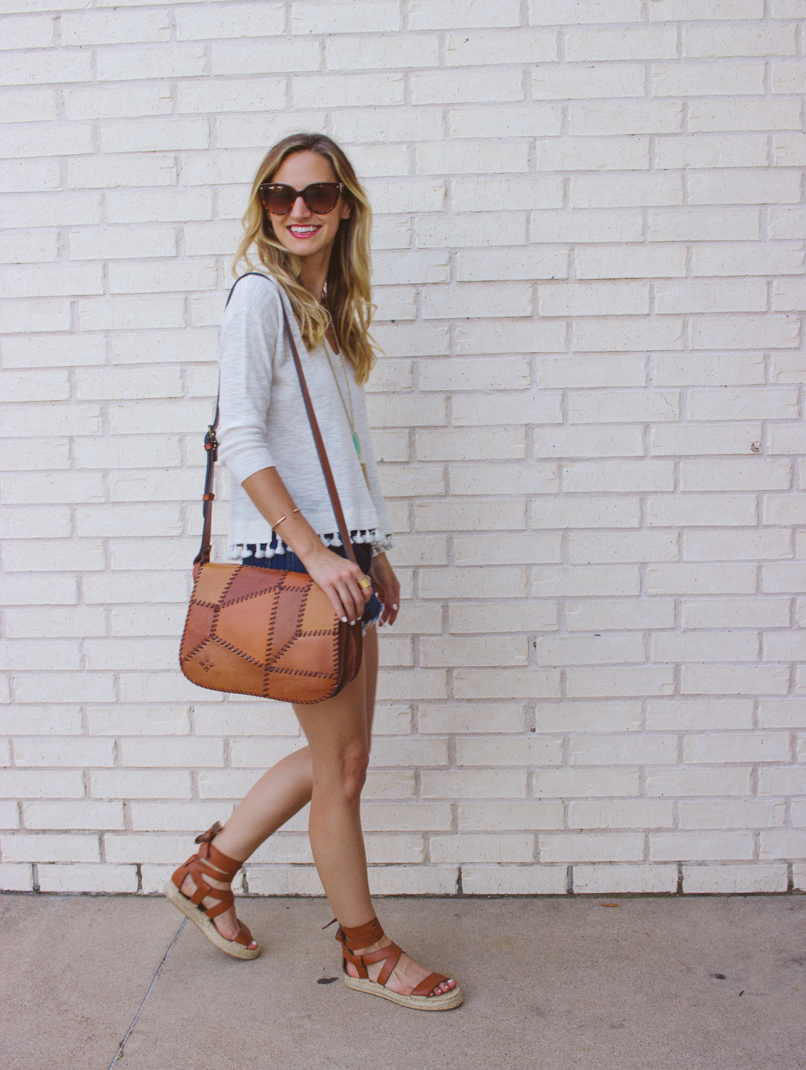 Tassel Trim Sweater & Cutoff Shorts / Summer Style IMG_0951